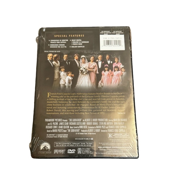 NEW!THE GODFATHER DVD movie night Marlon Brando Pacino James Caan NWT - Picture 2 of 5